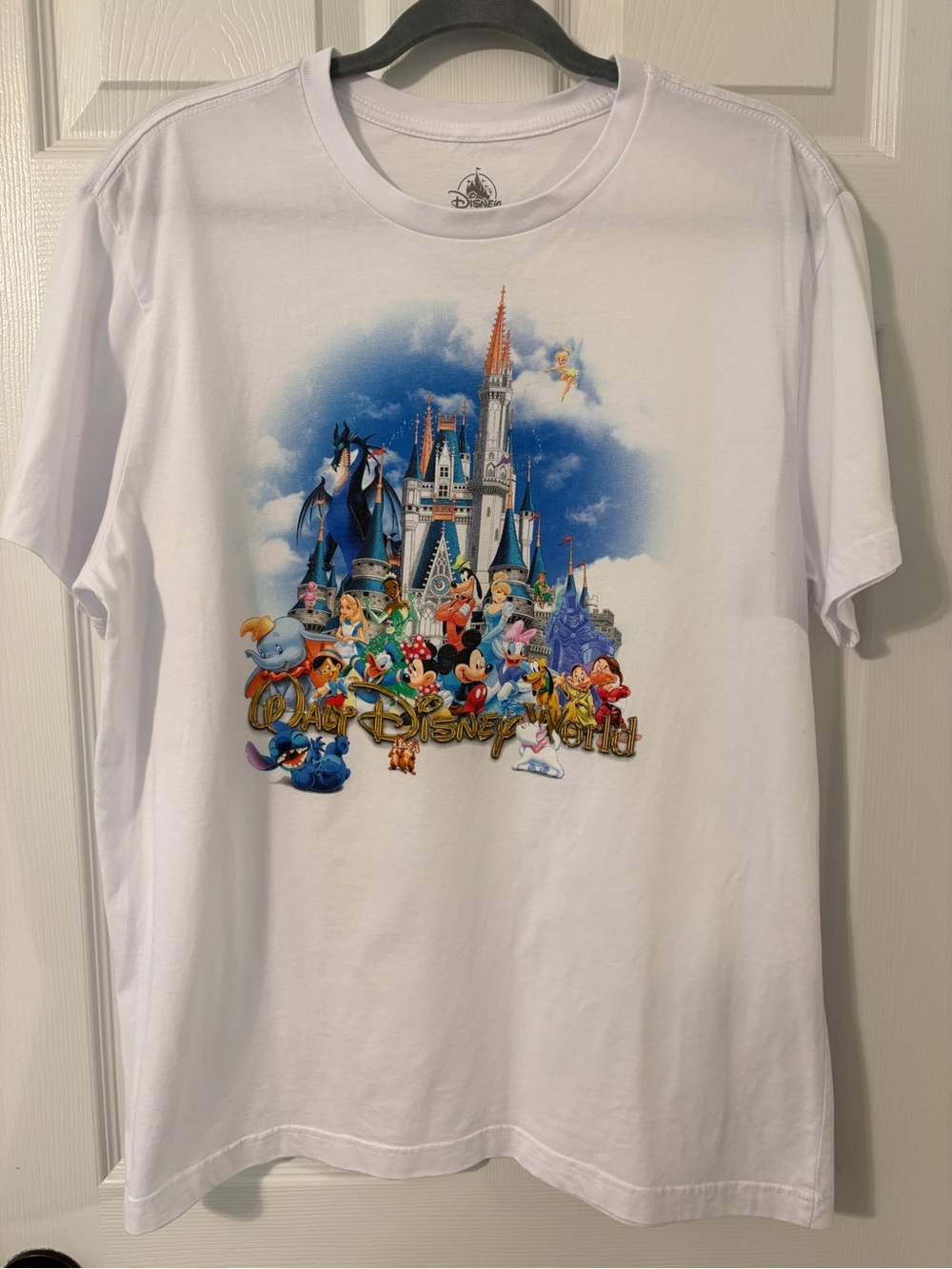 Disney White Tee with Castle and Classic Characters